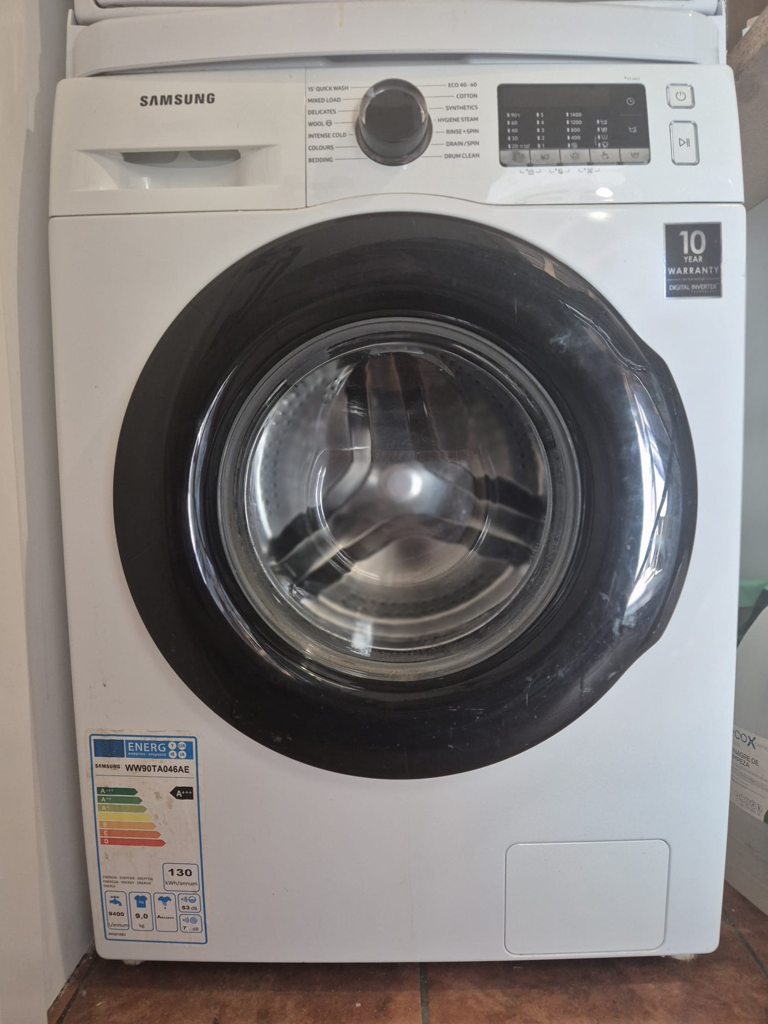 Samsung Series 5 ecobubble 9kg Front-Load Washing Machine (1400 RPM - WW90TA046AE)